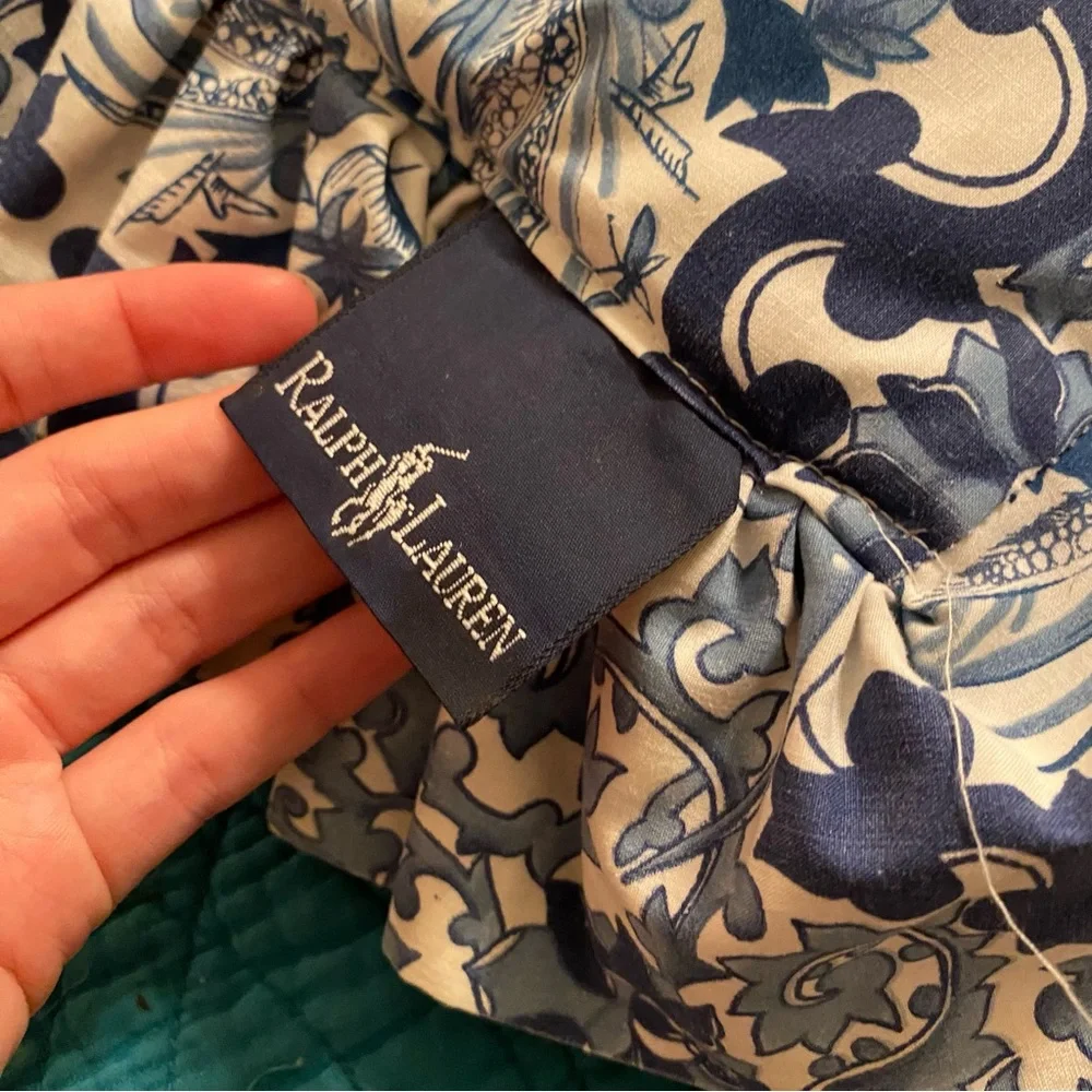 Ralph Lauren RARE Porcelain Blue Tamarind Bird Twin comforter